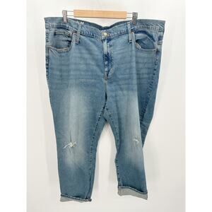 J.Crew Jeans Women 36 Blue Tinted Indigo Wash Slim Boyfriend Cotton Blend Denim